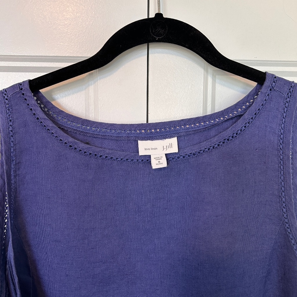 J. Jill Love Linen Shift Dress – Purple, Medium Petite, EUC